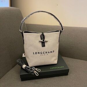 NWT Longchamp Essential Toile Bucket Bag